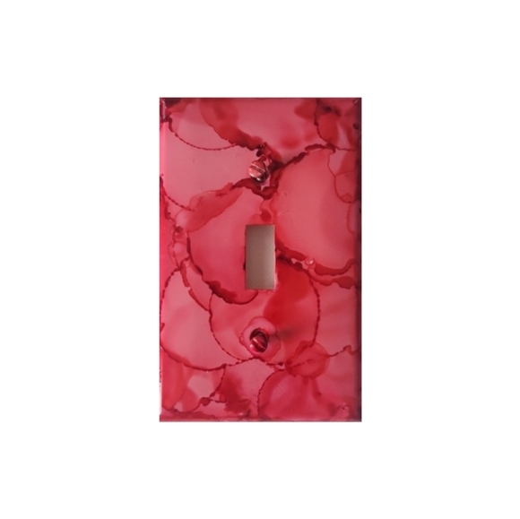 Hand Crafted Other - Hand Crafted Pink Abstract Design Single Light Switch Plate